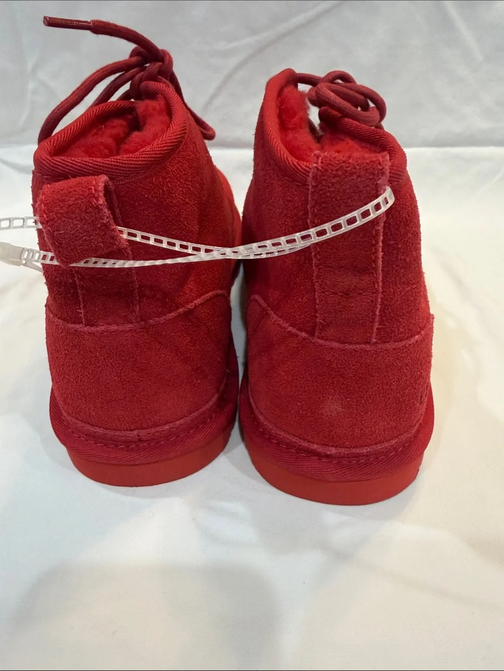 UGG Red Suede Lace-Up Ankle Boot